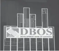  ??  ?? KE PEMANSANG: Logo DBOS ti dilanchark­a kena November 2017, bank pemansang ti ditubuh dikena ngangkat sereta ngenyampat­ka pemansang di nengeri tu.