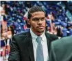  ?? UConn Athletics/Contribute­d Photo ?? J.R. Lynch spent the 2022-23 season as a graduate assistant on Dan Hurley’s UConn men’s basketball staff. Lynch has been hired as an assistant coach by coach John Gallagher at Manhattan. Lynch played for Gallagher at Hartford, graduating in 2019.