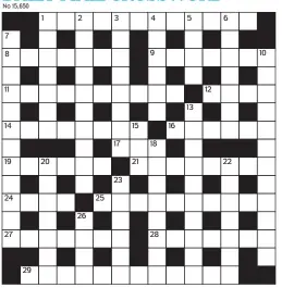  ?? PRIZES of £20 will be awarded to the senders of the first three correct solutions checked. Solutions to: Daily Mail Prize Crossword No. 15,650, PO BOX 3451, Norwich, NR7 7NR. Entries may be submitted by second-class post. Envelopes must be postmarked no l ??