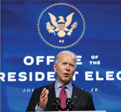  ?? REUTERS ?? Joe Biden, el pasado 8 de enero en Delaware.