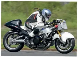  ?? ?? Becci Ellis, the fastest female motorcycli­st in the world over a standing mile, will be chasing her record aboard her newly-developed Hayabusa turbo