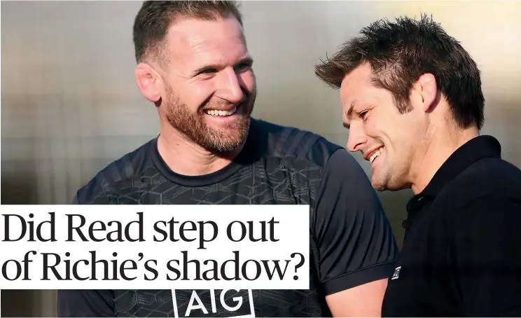  ??  ?? Kieran Read’s reign as All Blacks captain has come to an end after he took over from Richie McCaw.