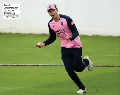  ?? ALEX DAVIDSON/ GETTY IMAGES ?? Martin Andersson in action for Middlesex