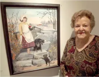  ??  ?? Dorothy Staseson with her painting “The First Step”