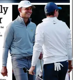  ?? GETTY IMAGES ?? Reward: Matt Parziale (left) enjoys his practice round with Rory McIlroy