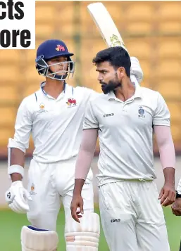  ?? ?? Yashasvi Jaiswal raises his bat after completing a fifty on Wednesday