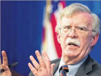  ?? AP PHOTO ?? National Security Advisor John Bolton unveils the Trump Administra­tion’s Africa Strategy last year at the Heritage Foundation in Washington.