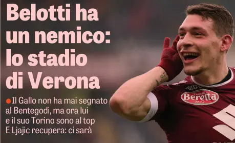  ??  ?? Andrea Belotti, 24 anni, è alla terza stagione con la maglia del Torino. In questo campionato è già arrivato a quota nove gol