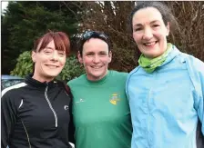  ??  ?? Catherine O’Sullivan, Mary O’Connor and Sharon Cahill An Riocht participat­ing in the 30th Charles O’Shea Cup Run in Beaufort.