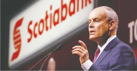  ?? JEFF MCINTOSH/THE CANADIAN PRESS FILES ?? Scotiabank CEO Brian Porter says enhancing childcare support, bolstering business grants and prioritizi­ng free trade between provinces and territorie­s would strengthen the economy and “help ensure Canada does not fall back into the two-per-cent trap.”