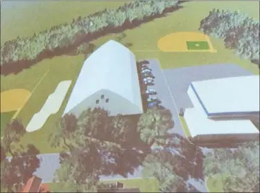  ?? EVAN BRANDT — MEDIANEWS GROUP ?? A rendering of the structure planned to cover three tennis courts at Maple Street Park.
