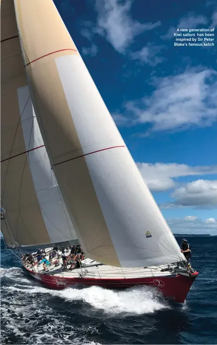  ??  ?? A new generation of Kiwi sailors has been inspired by Sir Peter Blake’s famous ketch