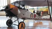  ??  ?? The Nieuport 11, or ‘Bebe’ as it’s nicknamed due to its diminutive size, is a 7:8 replica of the first fighter plane Canada flew in the First World War.