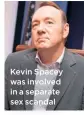  ??  ?? Kevin Spacey was involved in a separate sex scandal