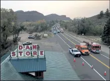  ??  ?? U.S. 34 has been closed and evacuation­s ordered from the Dam Store west of Loveland to Drake on Friday, as the Cameron Peak Fire pushes south