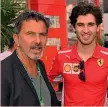  ??  ?? Enrico Zanarini con il suo pilota Antonio Giovinazzi (a des.) nel 2018