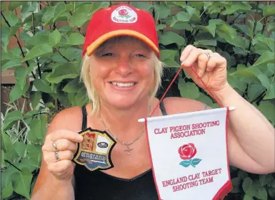  ??  ?? England internatio­nal clay shooter Joy Hirons, from Stoke Golding, has just won her fourth successive England Cap following a busy competitio­n period. Picture by Bob Hirons