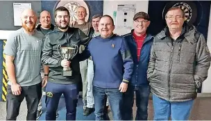  ?? ?? ● The Mill Brow SC Cup Winners 2021/2022 - Widnes Bowling Club A. From left to right, Rob Magee, Alex McGill, Mathew Drury, Scott Grady, Dave Gerrard, Chris Drury, Mark Smith and Joe Batty