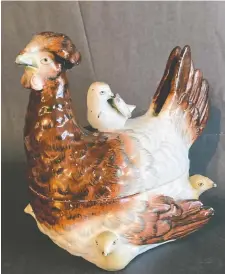  ?? ?? This English hen tureen dates earlier than many circa 1860 to 1880.