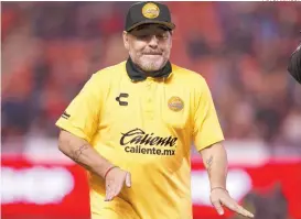  ??  ?? Diego Maradona, entrenador de Dorados de Sinaloa