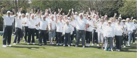  ??  ?? Right: Middleton bowlers at their opening drive – our man on the spot tells us the cheers and waving arms came when they learned free tea and cake were in the offing