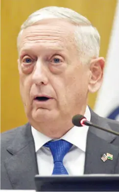  ??  ?? US Defense Secretary, James Mattis