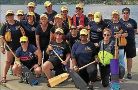  ?? PHOTO PROVIDED BY DRAGONS ALIVE. ?? Capital Region dragon boat team Dragons Alive attends the Dutchess Dragon Boat Race &amp; Festival on Saturday in Poughkeeps­ie. Next month, the group will be part of a new local event in Waterford.