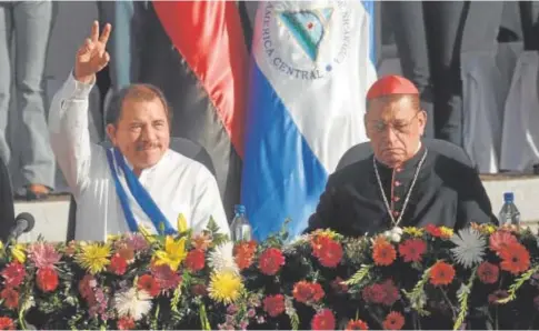  ?? // EFE ?? Daniel Ortega y el cardenal Miguel Obando y Bravo, en un acto en Managua en 2010