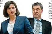  ?? FOTOS: DPA ?? Parteikoll­egen oder Konkurrent­en? Ilse Aigner (52) und Markus Söder (50).