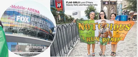  ??  ?? FLAG GIRLS Lynn O’hara, Stacey Kelly and Nicola Farrelly