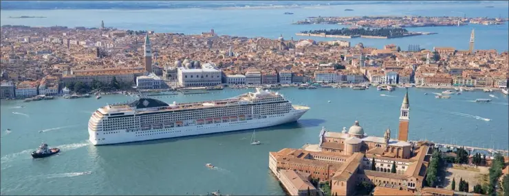  ??  ?? SETTING SAIL: The MSC Mediterran­ean’s weekly summer European cruise starts and finishes in Venice, after taking in historic places such as Greece, Turkey and Croatia.