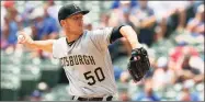  ?? Richard Rodriguez / TNS ?? Then-Pirates pitcher Jameson Taillon delivers during a 2019 game against the Rangers.