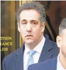  ?? EDUARDO MUNOZ ALVAREZ/GETTY IMAGES ?? Michael Cohen, President Donald Trump's former personal attorney and fixer, leaves federal court after his sentencing hearing, in New York City.