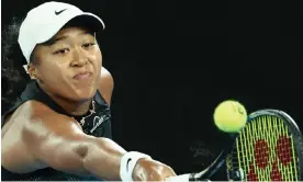  ?? Photograph: David Gray/AFP/Getty Images ?? Naomi Osaka in action against Caroline Garcia during their Australian Open clash.