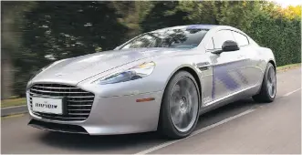  ?? ASTON MARTIN ?? Aston Martin’s RapidE electric car prototype is still a way off from the planned production car.