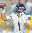  ?? GENE J. PUSKAR/ASSOCIATED PRESS FILE PHOTO ?? Bears quarterbac­k Justin Fields was traded to the Steelers on Saturday where he is expected to back up Russell Wilson.