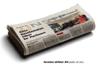  ??  ?? Keratan akhbar BH pada 10 Jun.