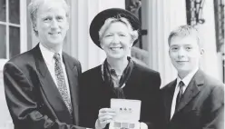  ??  ?? Proud past: historian Marianne Elliott, and (right) receiving an OBE in 2000 with her husband Trevor and son Marc