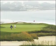  ?? Andrew Redington / Getty Images ?? Justin Harding of South Africa walks down the 10th hole during a practice round prior to the U.S. Open at Pebble Beach Golf Links on Wednesday.