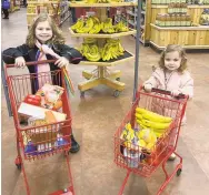  ?? Lauren Robert-Demolaize / For Hearst Connecticu­t Media/ ?? Chloe, left, and Lilly learn early at the supermarke­t.