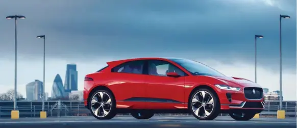  ?? COURTESY OF JAGUAR LAND ROVER ?? Jaguar is under a big electrific­ation push starting with the I-Pace, its first all-electric vehicle and a direct competitor with the Tesla Model X. The I-Pace boasts a range of 499 kilometres.