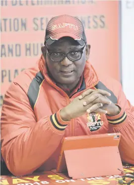  ?? Picture: Michel Bega ?? MESSAGE. Zwelinzima Vavi from the South African Federation of Trade Unions speaks at a press conference yesterday.