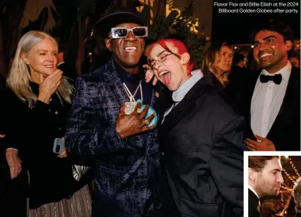  ?? ?? Flavor Flav and Billie Eilish at the 2024 Billboard Golden Globes after party.