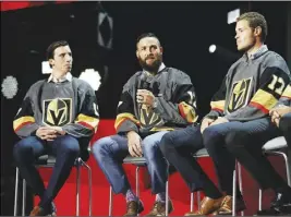  ?? AP PHoTo ?? From left, Marc-Andre Fleury, Deryk Engelland and Brayden McNabb were among the players selected by the Vegas Golden Knights in Wednesday’s expansion draft.