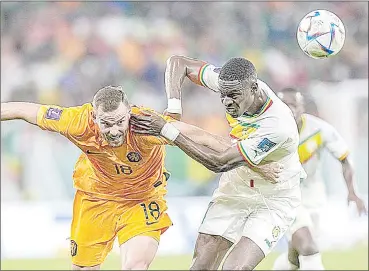  ?? (Courtesy pic) ?? Senegal in action against Netherland­s during their World Cup game in Qatar on Monday.