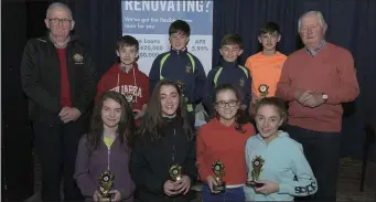  ??  ?? The Boherbue Leiriú team that won at the Duhallow Scór na nÓg Finals pictured with Joe Kearns, Chairman, Duhallow Junior Board and James Murphy, Kanturk CU. Photos by John Tarrant