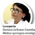  ??  ?? La expertaDoc­tora Lía Bueso-Castellano­sMédico-quirúrgico oncológico de mama Mater Dei