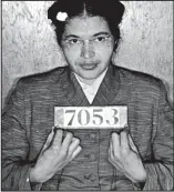  ??  ?? Under arrest: Rosa Parks in 1955
