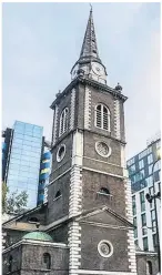  ??  ?? St Botolph without Bishopsgat­e Churchyard. Inset above, St George’s Gardens in Bloomsbury