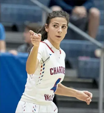  ?? Steph Chambers/Post-Gazette ?? Chartiers Valley’s Megan McConnell celebrates a 3-pointer against West Allegheny on Feb. 6. The Colts are expected to lead the Class 5A herd into the WPIAL playoffs.